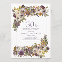 Fête des 30 ans Purple Yellow Ivory Floral Foliage