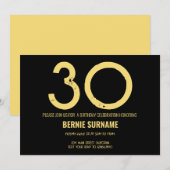 Invitation Fête des 30 ans Simple Typographie Fête d'annivers (Devant / Derrière)