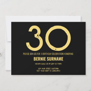 Invitation Fête des 30 ans Simple Typographie Fête d'annivers