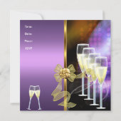 Invitation Fête des 35 ans Élégant Violet Or (Dos)