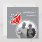 Invitation Fête des 40 ans bague de rubis maintenant puis pho (Dos)