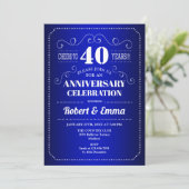Invitation Fête des 40 ans de mariage - Bleu Saphir (Debout devant)