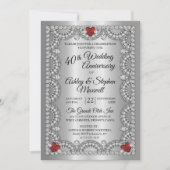 Invitation Fête des 40 ans de mariage de Rubis et Diamant (Devant)