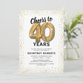 Invitation Fête des 40 ans en Or Blanc (Debout devant)
