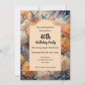 Invitation Fête des 40 ans Floral (Devant)