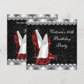 Invitation Fête des 40e Anniversaires des femmes élégantes Ru (Devant / Derrière)