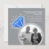 Invitation fête des 45 ans bague de saphir deux photos (Dos)