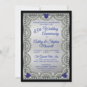 Invitation Fête des 45 ans de mariage Saphir Diamant (Devant)