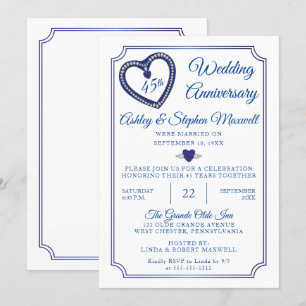 Invitation Fête des 45 ans de mariage Saphirs Diamants