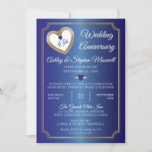 Invitation Fête des 45 ans de mariage Sapphires Diamonds (Devant)