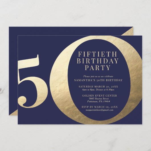 Invitation Fête des 50 ans (Devant / Derrière)