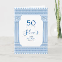 Fête des 50 ans avec temple grec de couleur person