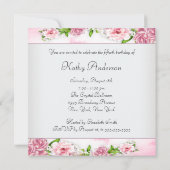 Invitation Fête des 50 ans de femme Rose rose (Dos)