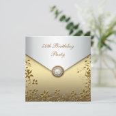 Invitation Fête des 50 ans de la femme aux fleurs de perle do (Debout devant)