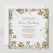 Invitation Fête des 50 ans de la femme aux fleurs de perle do (Dos)