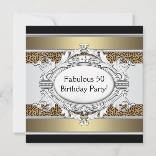 Invitation Fête des 50 ans de la femme Fabulous Léopard (Devant)