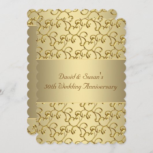 Invitation Fête des 50 ans de mariage (Devant / Derrière)