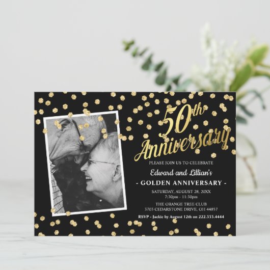 Invitation Fête des 50 ans de mariage (Debout devant)