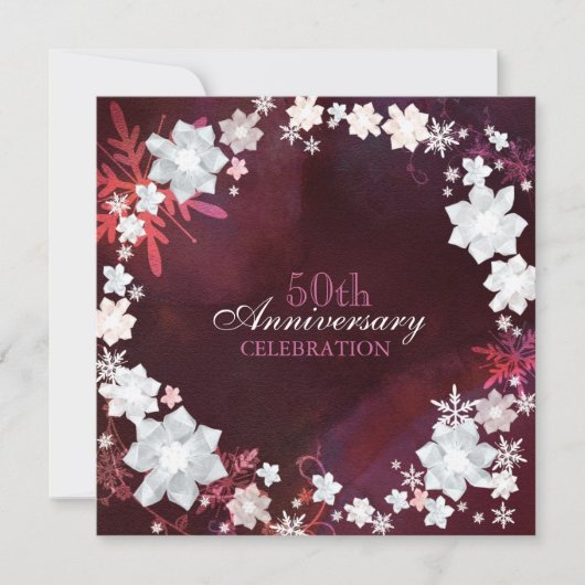 Invitation Fête des 50 ans de mariage d'hiver (Devant)
