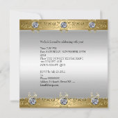 Invitation Fête des 50 ans de mariage Or Blanc (Dos)