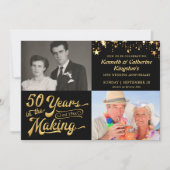 Invitation Fête des 50 ans de mariage : Photos d'alors et d'a (Devant)