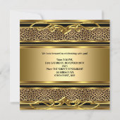 Invitation Fête des 50 ans élégante Classy Gold Black Léopard (Dos)