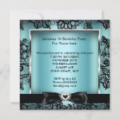Invitation Fête des 50 ans Fabuleuse Damassé Bleu sarcelle Br (Dos)