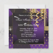Invitation Fête des 50 ans | Fille | Violet et Or (Dos)