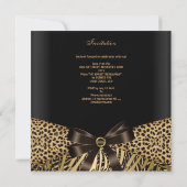 Invitation Fête des 50 ans Léopard Doré Marron Noir (Dos)