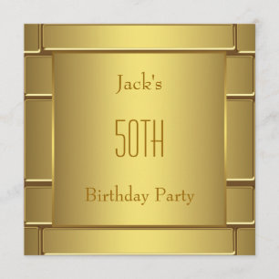 Invitation Fête des 50 ans Mans Pure Gold