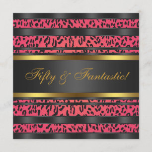 Invitation Fête des 50e anniversaire des femmes du léopard d'