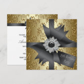 Invitation Fête des 55 ans de Diamond Bow Womans Black Gold (Devant / Derrière)