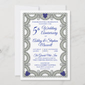 Invitation Fête des 5 ans de mariage Saphir Diamant (Devant)