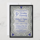 Invitation Fête des 5 ans de mariage Saphir Diamant (Devant)