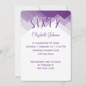 Invitation Fête des 60 ans bordure violette et blanche (Devant)