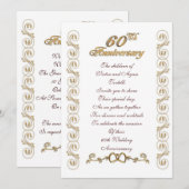 Invitation Fête des 60 ans de mariage des parents (Devant / Derrière)