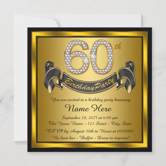 Invitation Fête des 60 ans d'or (Devant)