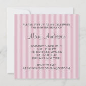 Invitation Fête des 60 ans d'une femme Rose rose (Dos)