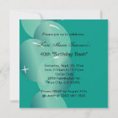 Invitation Fête des 60 ans | Fille | Turquoise (Dos)