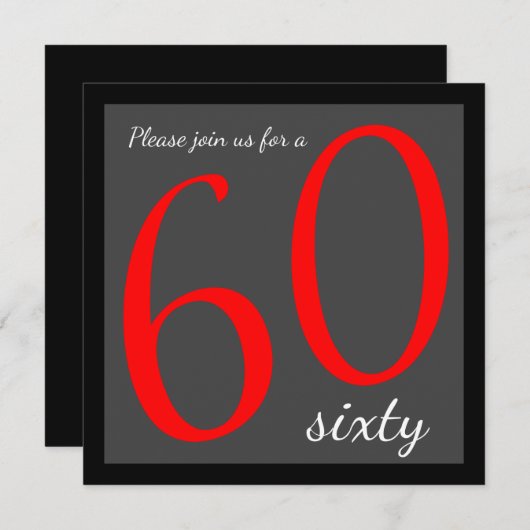 Invitation Fête des 60 ans | Modèle (Devant / Derrière)