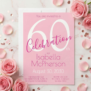 Invitation Fête des 60 ans Rose Fête d'anniversaire 60 ans