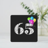 Invitation Fête des 65 ans avec bouquet de ballons (Debout devant)
