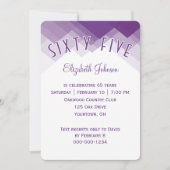 Invitation Fête des 65 ans bordure violette et blanche (Devant)