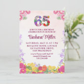 Invitation Fête des 65 ans - Floral Blush Bloom 65 (Debout devant)
