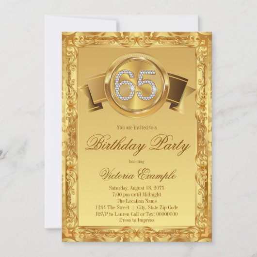 Invitation Fête des 65 ans Tourbillon Or Diamant (Devant)