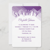 Invitation Fête des 70 ans bordure violet et blanc (Devant)