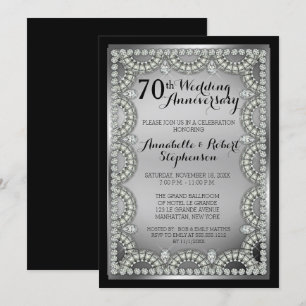 Invitation Fête des 70 ans de mariage d'Argent et de Diamant