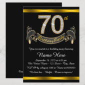 Invitation Fête des 70 ans en or (Devant / Derrière)