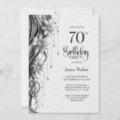 Invitation Fête des 70 ans Fleurs et Diamants (Devant)