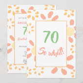 Invitation Fête des 70 ans Fleurs Motivation Drôle (Devant / Derrière)